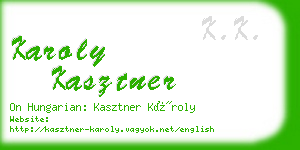 karoly kasztner business card